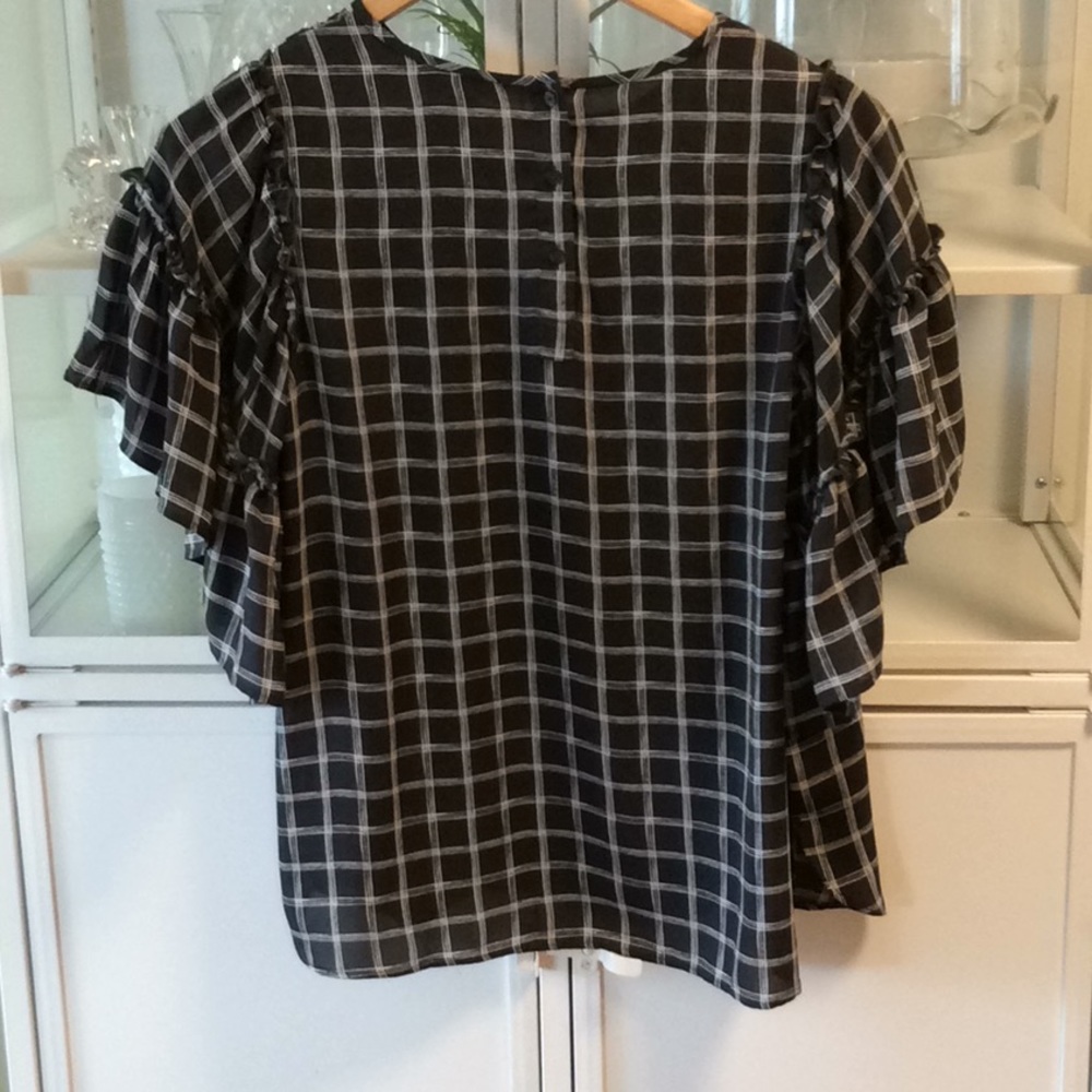 Black & White Check LOFT Outlet Small Shirt - Picture 7 of 8